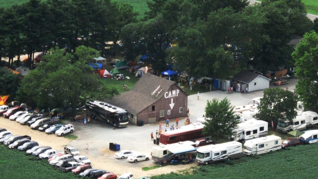 Aerial view of Sleepybear Campground in Noblesville, IN